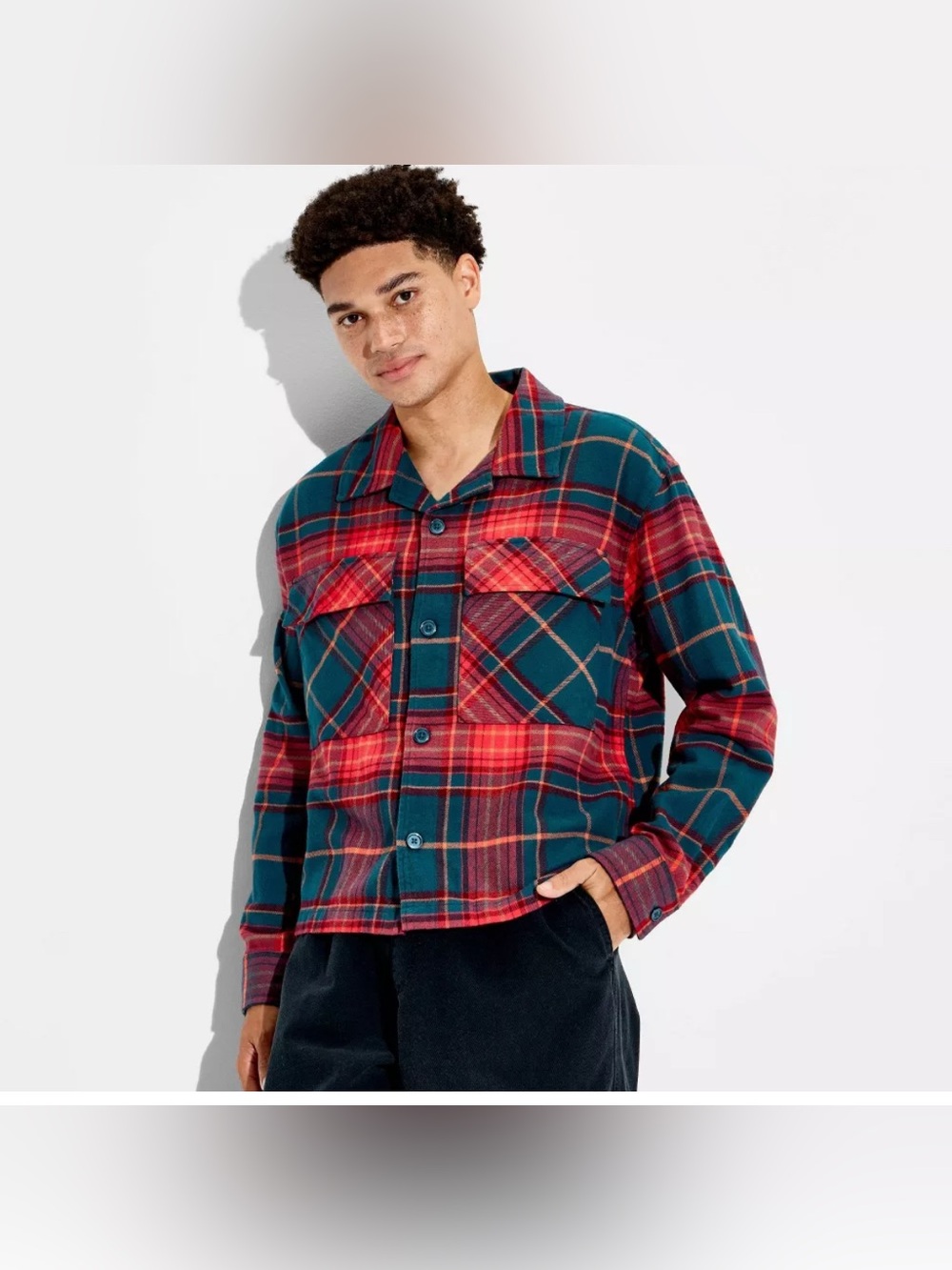 NWT- XXL Original Use Cotton Plaid Long Sleeve Camping Button Down Shirt Flannel